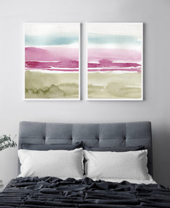 Abstract Pink Beach  - Set of Two