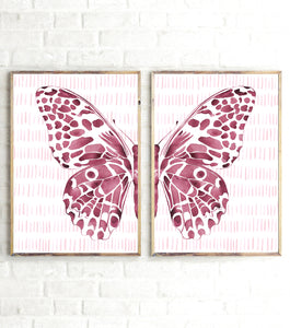 Pink Butterfly Split - Set of Two