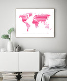 World Map - Pink