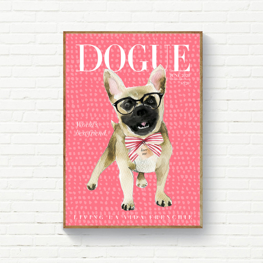Dogue Frenchie with glasses (Pink)