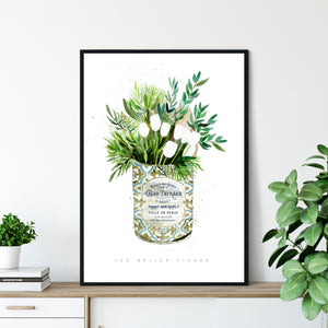 White Tulips in Vintage Can
